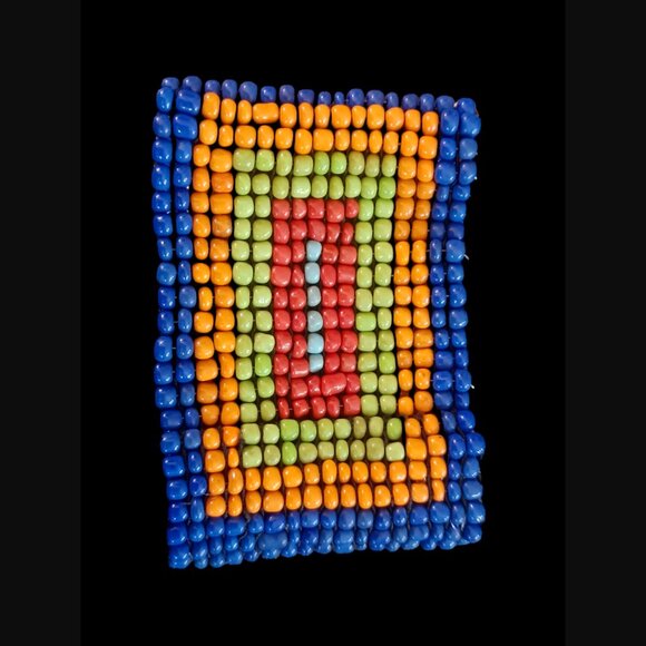 RJ Graziano Beaded Multicolor Square Bead Pattern Stretch Bracelet 7" OSFM - Picture 5 of 8